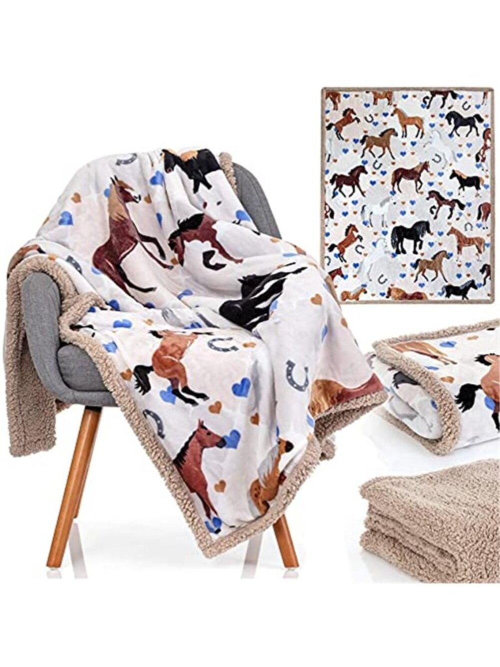 Horse Blanket for Girls - Perfect Horse Gifts for Girls -Soft & Cozy Lightweight